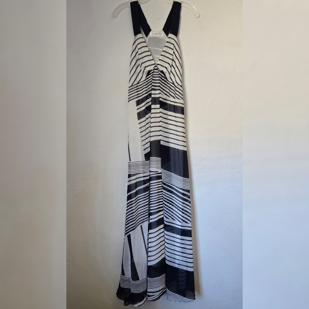 NWOT Haight Ashbury Navy And White Maxi Dress Sz S